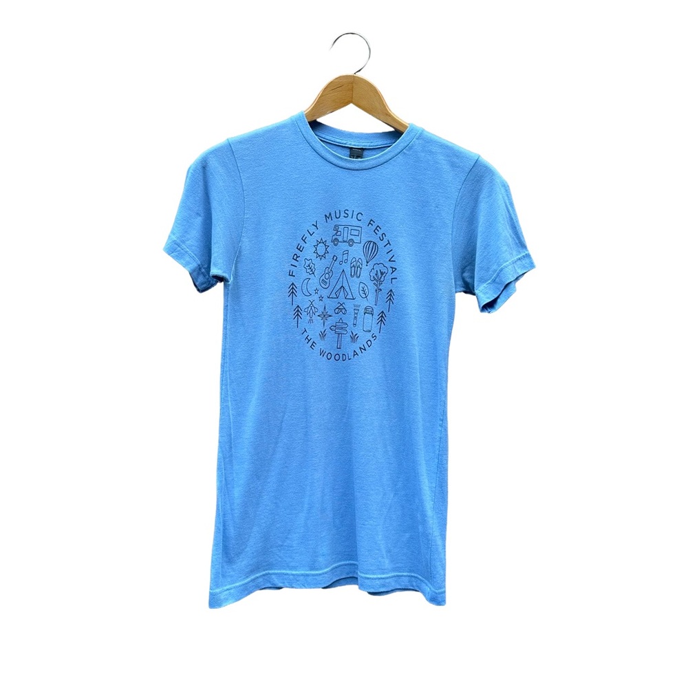 Firefly Festival T-Shirt The Woodlands Blue Size S Small Merch Delaware Camping